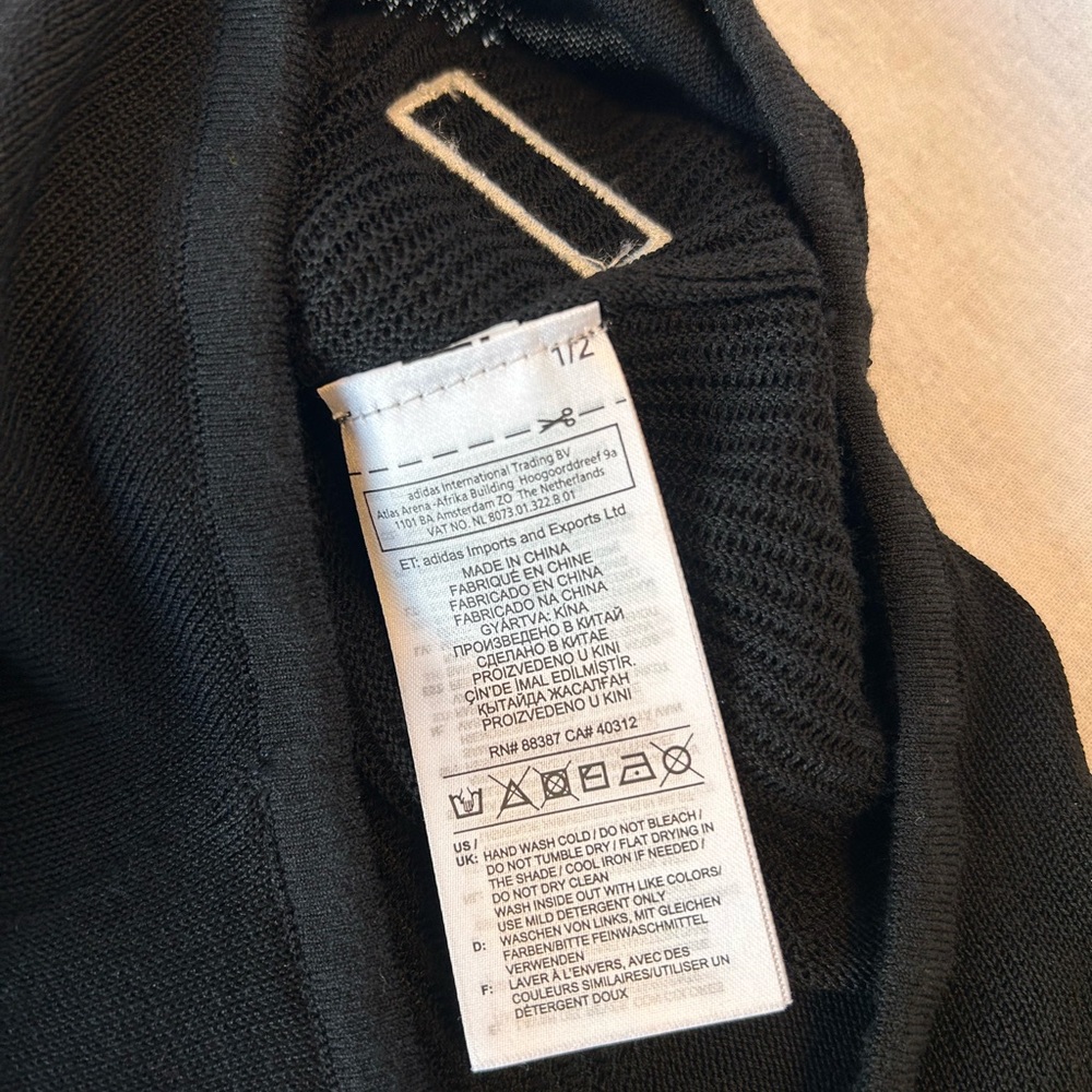 adidas Black One-Shoulder Ribbed Bodysuit with White 3-Stripes - Picture 8 of 8